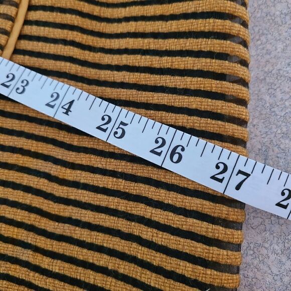 Tibi Turmeric Yellow & Black Striped Wool Blend A-Line Skirt โ Size 12 - Picture 7 of 10